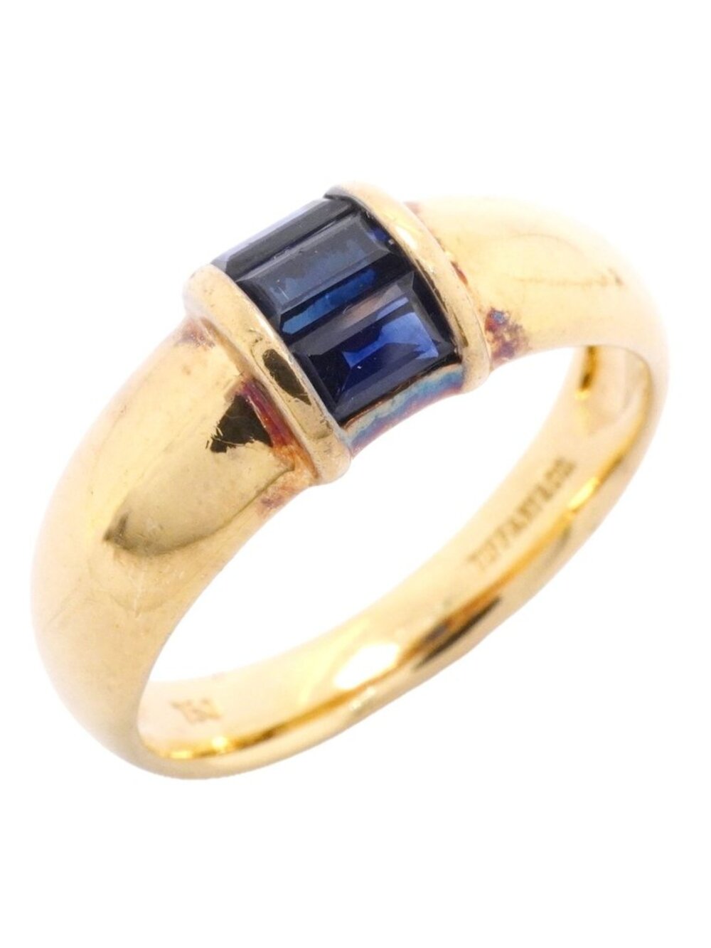 Tiffany & Co Ring Stacking 18k Yellow Gold Sapphire Blue